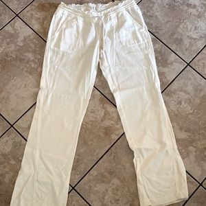 Roxy white linen pants